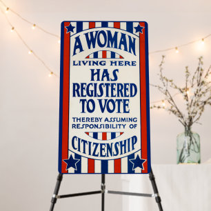 Vintage Women's Voting Rights Support Reprint Foam Board