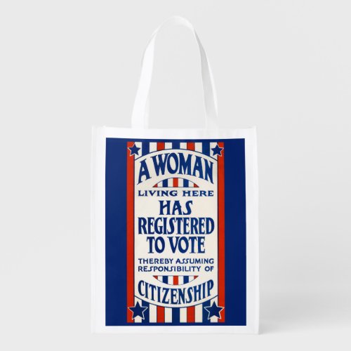 Vintage Womens Voting Rights Support Reprint Grocery Bag