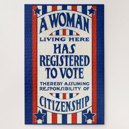 Vintage Womens Voting Rights Support Reprint Jigsaw Puzzle