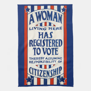 Vintage Women's Voting Rights Support Reprint Kitchen Towel