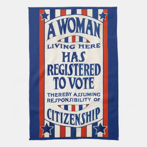 Vintage Womens Voting Rights Support Reprint Kitchen Towel