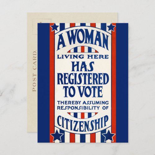Vintage Womens Voting Rights Support Reprint Postcard