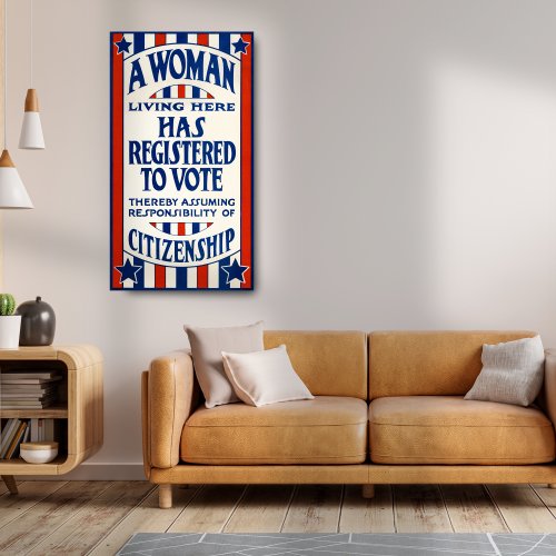 Vintage Womens Voting Rights Support Reprint Poster