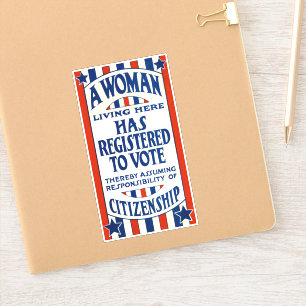 Vintage Women's Voting Rights Support Reprint Sticker