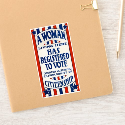Vintage Womens Voting Rights Support Reprint Sticker