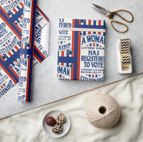 Vintage Womens Voting Rights Support Reprint Wrapping Paper