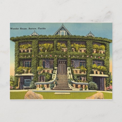 Vintage Wonder House Bartow Florida Postcard