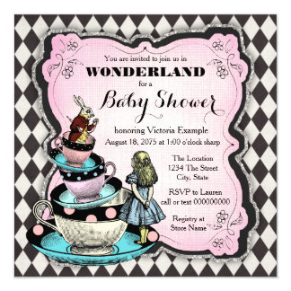 alice invitations & announcements | zazzle alice invitations & announcements | zazzle, Baby shower invitations
