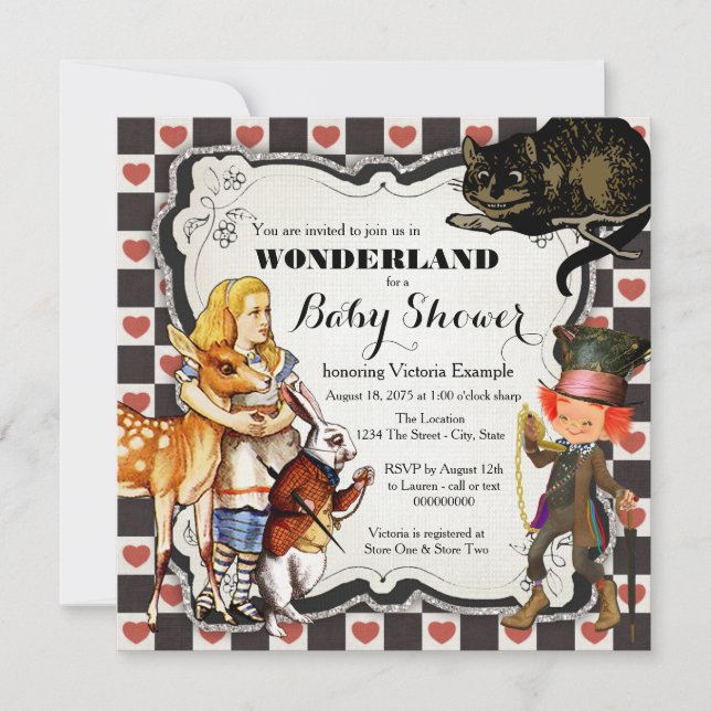 Vintage Wonderland Baby Shower Invitation (Front)