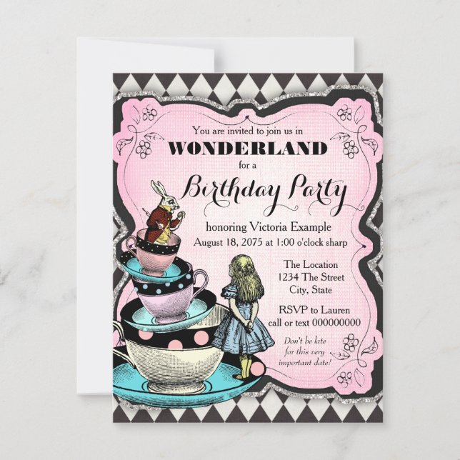 Vintage Wonderland Birthday Party Invitation (Front)