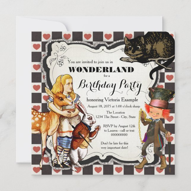 Vintage Wonderland Birthday Party Invitation (Front)
