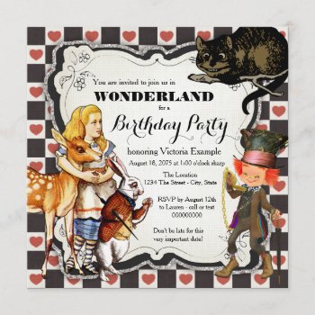 Vintage Wonderland Birthday Party Invitation by InvitationCentral at Zazzle