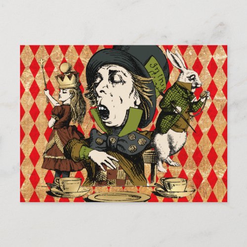 Vintage Wonderland Characters Postcard