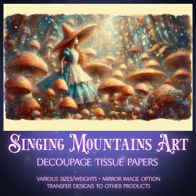 Vintage Wonderland Mushrooms Decoupage Tissue Paper (Creator Uploaded)