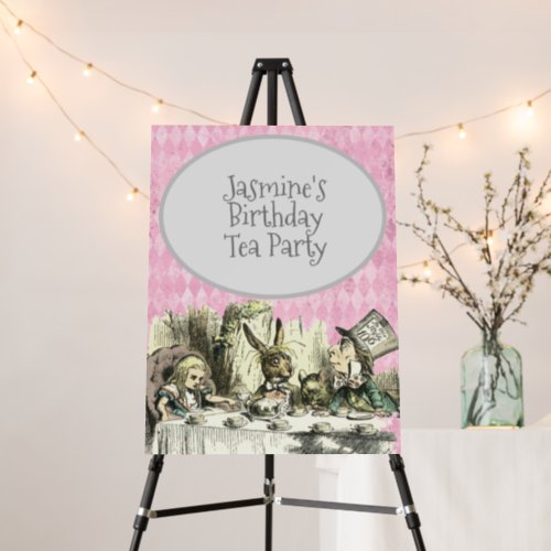 Vintage Wonderland Tea Party  Pink Foam Board Sign