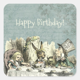 Vintage Wonderland Tea Party Square Sticker