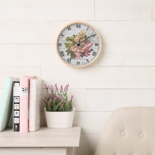 Vintage Wonderland White Rabbit II Clock