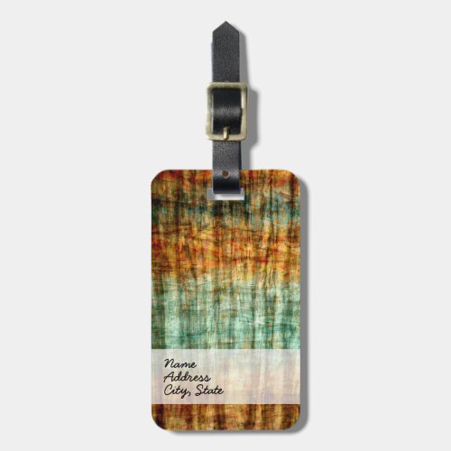 Vintage Wood Abstract Art Luggage Tag