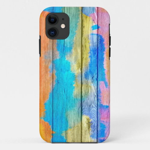Vintage Wood Abstract Painting 10 iPhone 11 Case