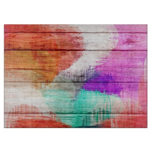 Vintage Wood Abstract Painting 10 Cutting Board