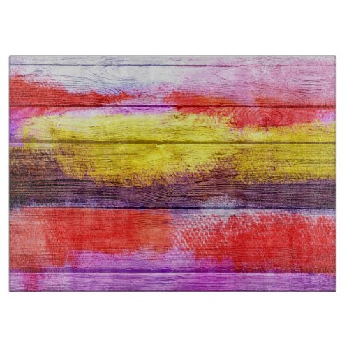 Vintage Wood Abstract Painting 13 Cutting Board