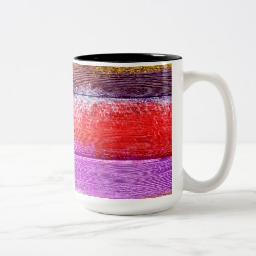 Vintage Wood Abstract Painting 16 Two_Tone Coffee Mug