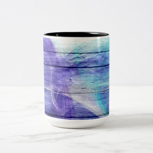 Vintage Wood Abstract Painting 17 Two_Tone Coffee Mug