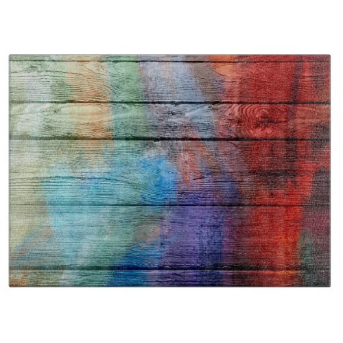 Vintage Wood Abstract Painting 2 Cutting Board