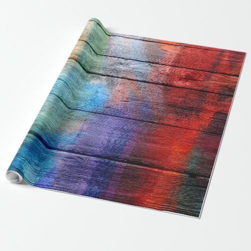 Vintage Wood Abstract Painting 2 Wrapping Paper