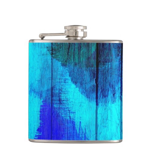 Vintage Wood Abstract Painting 3 Flask