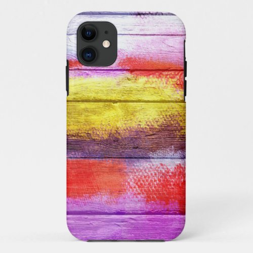 Vintage Wood Abstract Painting 4 iPhone 11 Case