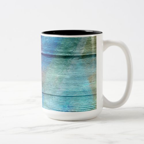 Vintage Wood Abstract Painting 4 Two_Tone Coffee Mug