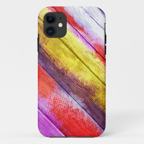 Vintage Wood Abstract Painting 5 iPhone 11 Case