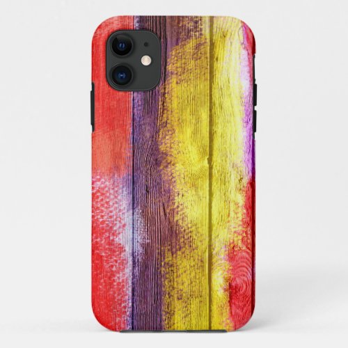 Vintage Wood Abstract Painting 6 iPhone 11 Case