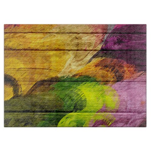 Vintage Wood Abstract Painting 7 Cutting Board