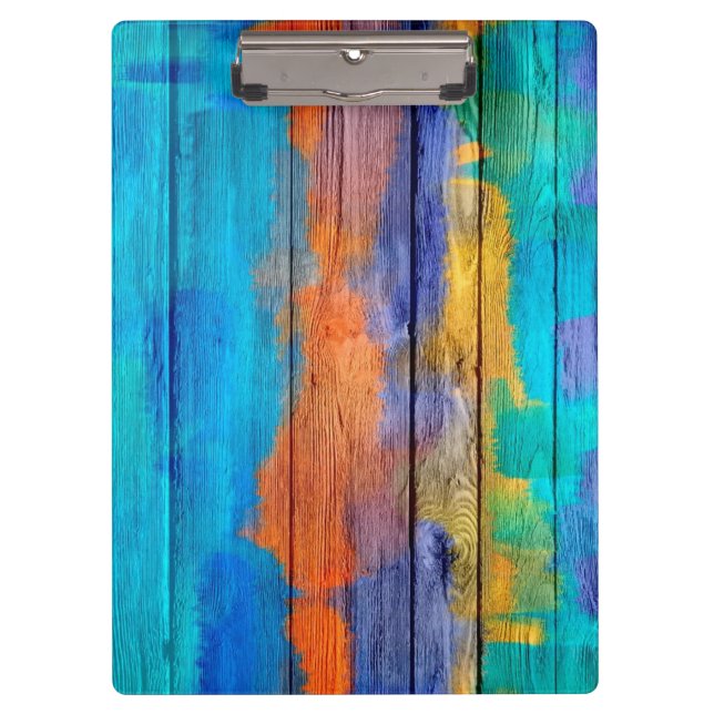 Vintage Wood Abstract Painting #8 Clipboard (Front)