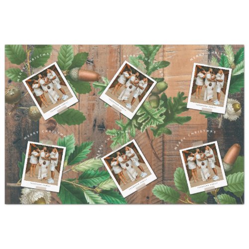 Vintage Wood Acorn Christmas Holiday Photo Tissue Paper