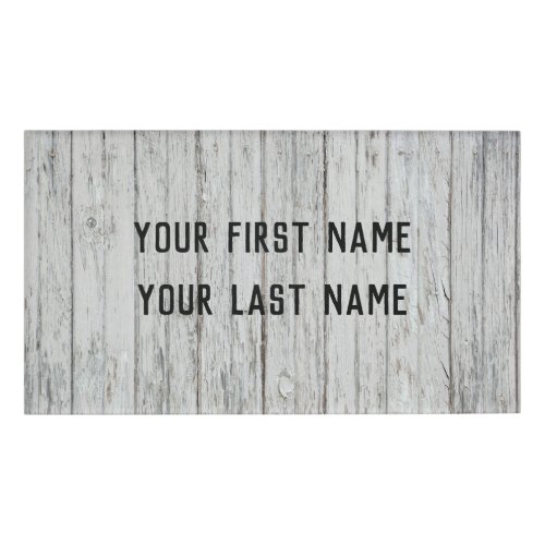 Vintage Wood Background Name Tag