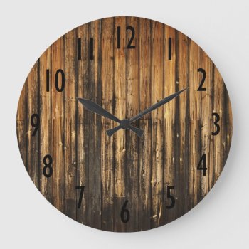 Vintage Wood Boards Wall Clock by GetArtFACTORY at Zazzle