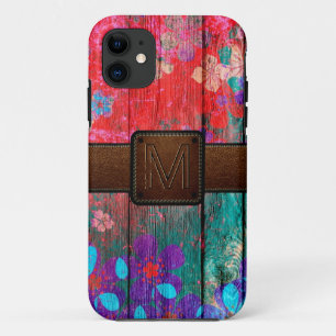 Vintage Wood Brown Leather Look #2 iPhone 11 Case