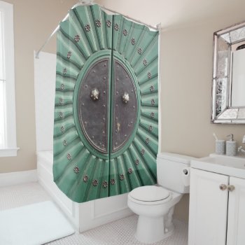 Vintage Wood Door Shower Curtain by theunusual at Zazzle