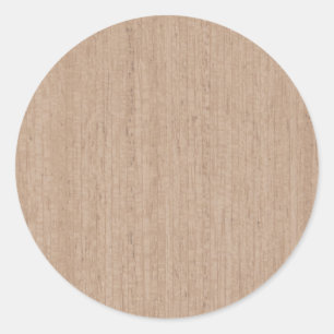 Vintage Wood Effect Round Sticker