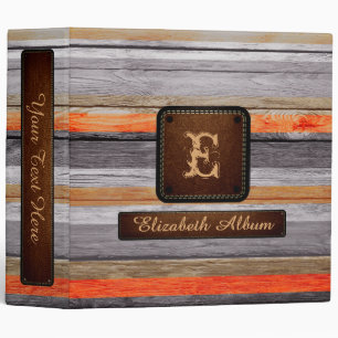 Vintage Wood Elegant Album Leather Look #6 Binder
