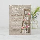 Vintage Wood Floral Ladder Bridal Shower Invitation (Standing Front)