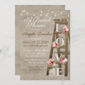 Vintage Wood Floral Ladder Bridal Shower Invitation (Front/Back)