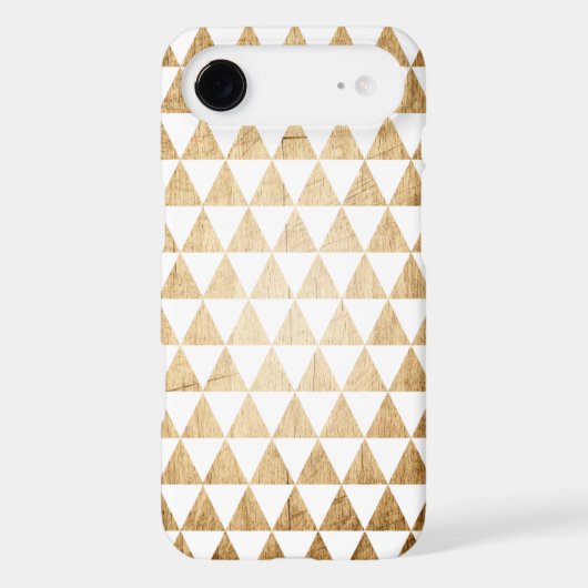 Vintage Wood Grain Geometric Triangle iPhone Case (Back)