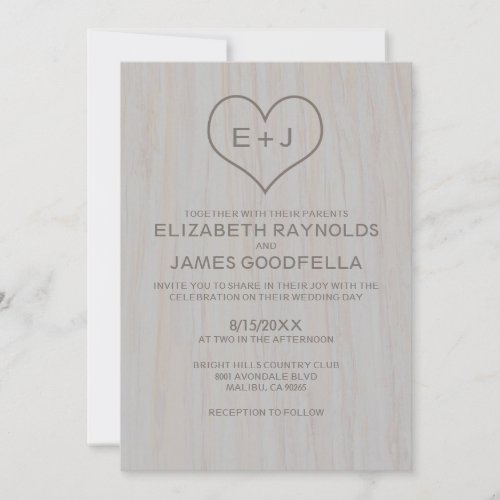 Vintage Wood Grain Wedding Invitations