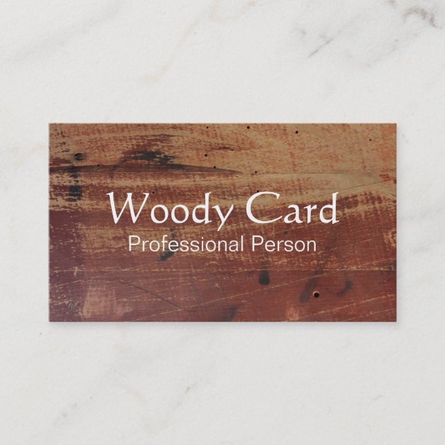 Vintage Wood Look Business Card (Front)