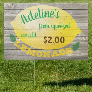 Vintage Wood Sign Board Look Lemonade Stand Sign