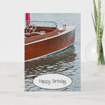 Vintage Wooden Boat Birthday Card by dryfhout at Zazzle